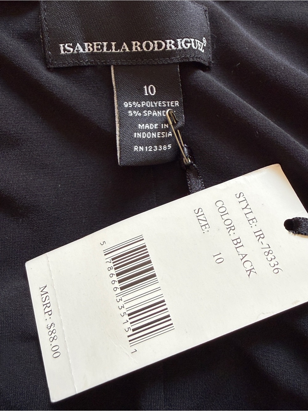 NWT Isabella Rodriguez Elegant Black Mid- Length Cocktail Dress Women’s Sz 10 - Picture 9 of 10